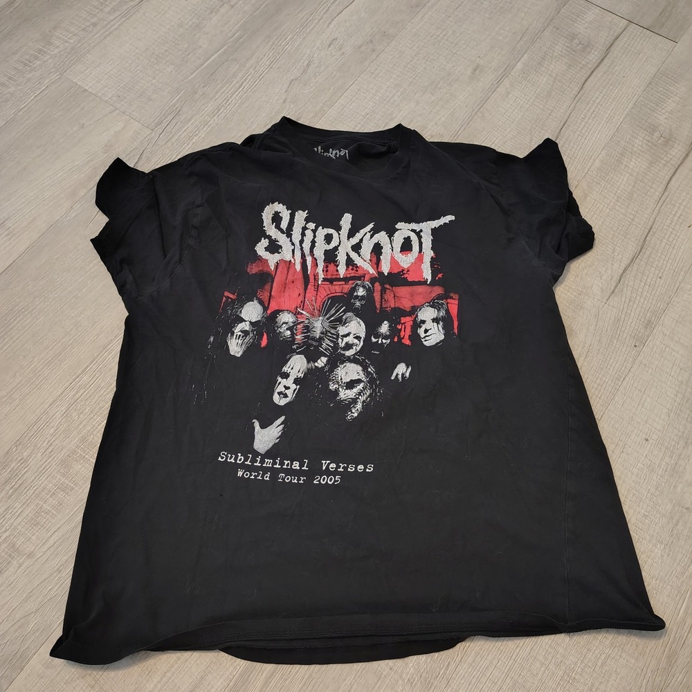 Slipknot Subliminal Verses World Tour 2005 Graphic T-Shirt Mens XL Black 2021 Re - Picture 2 of 7
